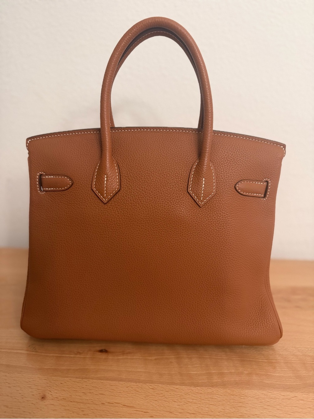 HANDMADE IMPORTED TOGO GOLD PHW CONSTRAST STITCHING BIRKIN 30 - Picture 6 of 10